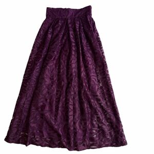 Elegant Purple Lace Maxi Skirt – Formal & Chic